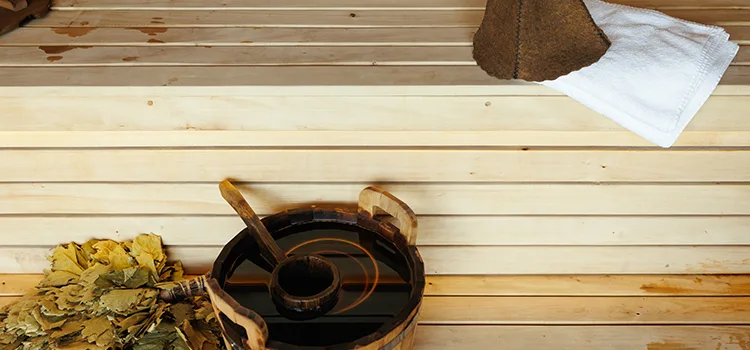 Fir Wood Sauna Ceiling Installation in Bracebridge, Ontario