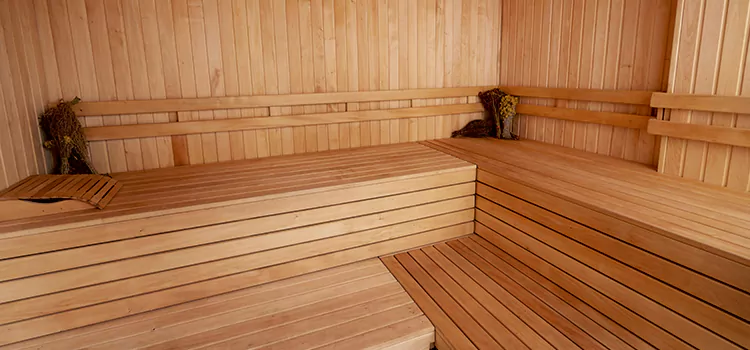 Spruce Wood Sauna Interior Construction in Bracebridge, Ontario